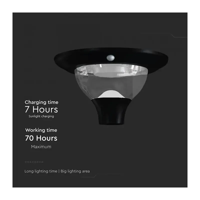 V-TAC Lampada LED Solare da Giardino 15W per Paletto | Energy Clever