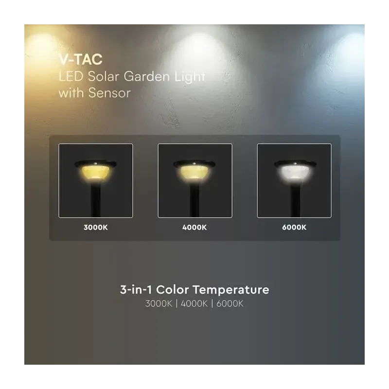 V-TAC Lampada LED Solare da Giardino 15W per Paletto | Energy Clever