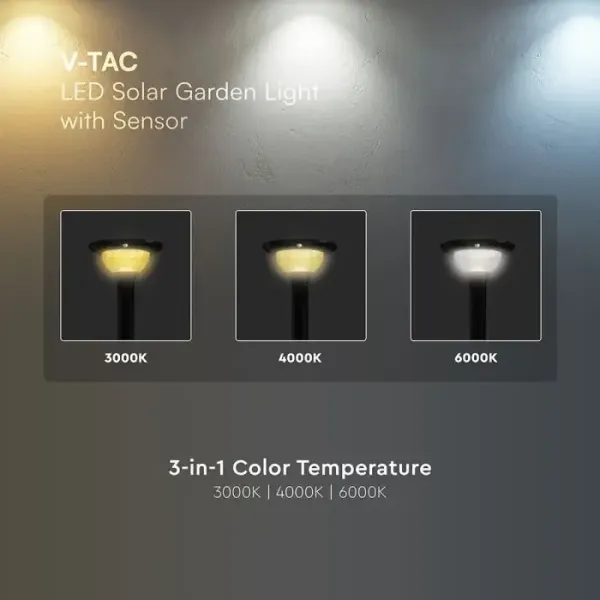 V-TAC Lampada LED Solare da Giardino 15W per Paletto | Energy Clever