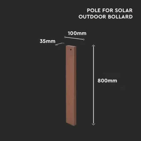 V-TAC Paletto da 80cm per Lampada LED Solare Corten 2