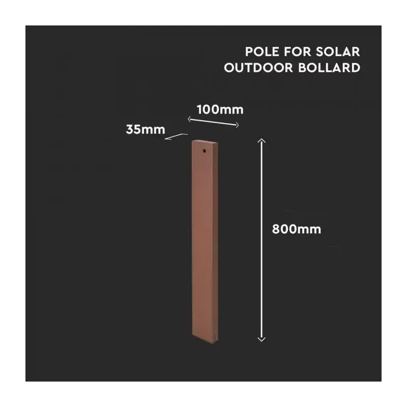 V-TAC Paletto da 80cm per Lampada LED Solare Corten