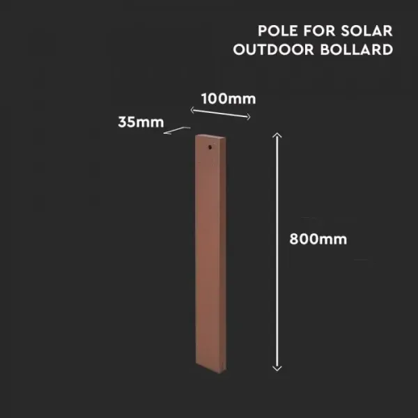 V-TAC Paletto da 80cm per Lampada LED Solare Corten