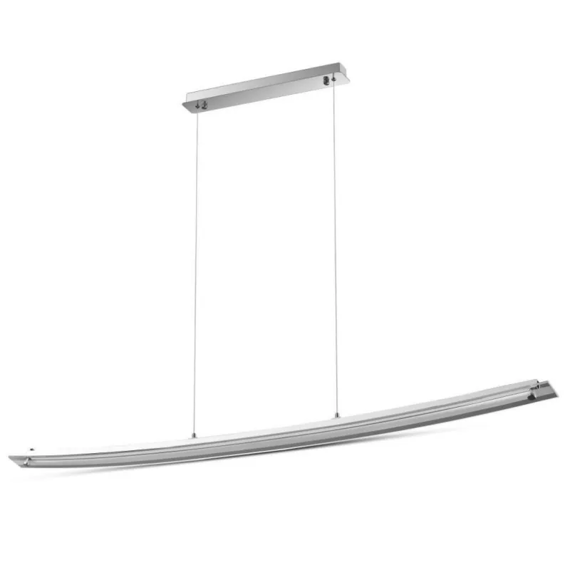 18W Designer Bend Glass Pendant Light Chrome 4000K D:985mm