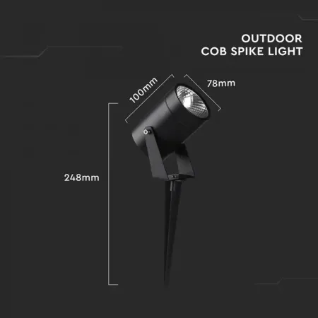 V-TAC Faretto LED da Giardino 10W Cilindrico | Energy Clever 2