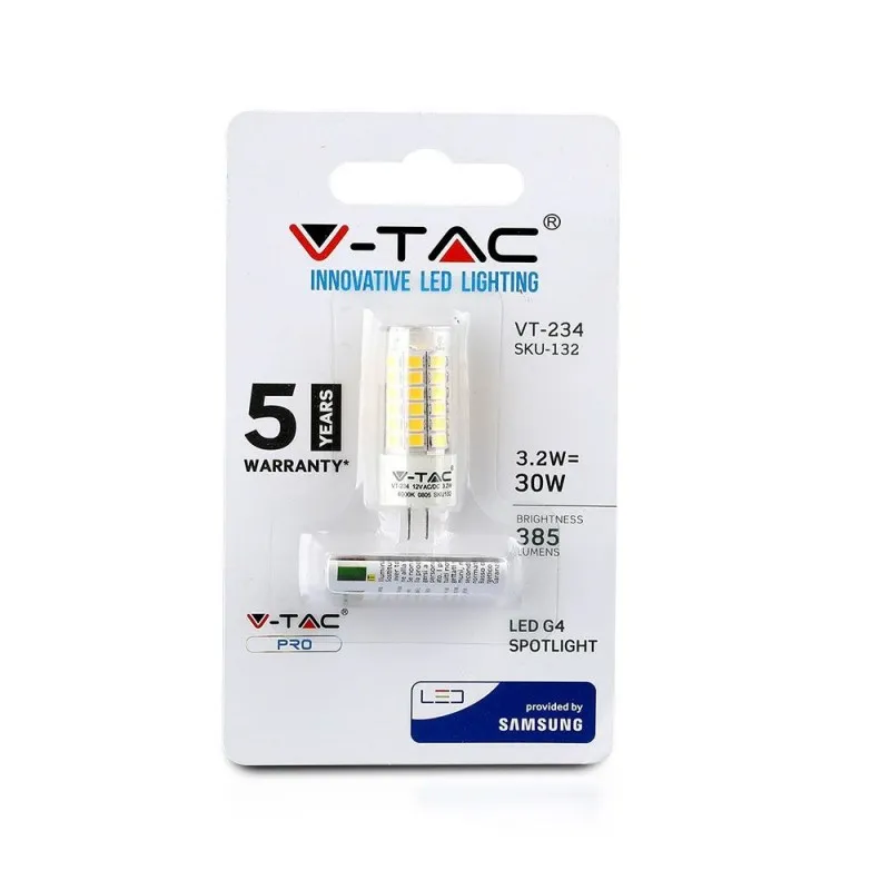 LED Spotlight Samsung Chip - G4 3.2W Plastic 3000K