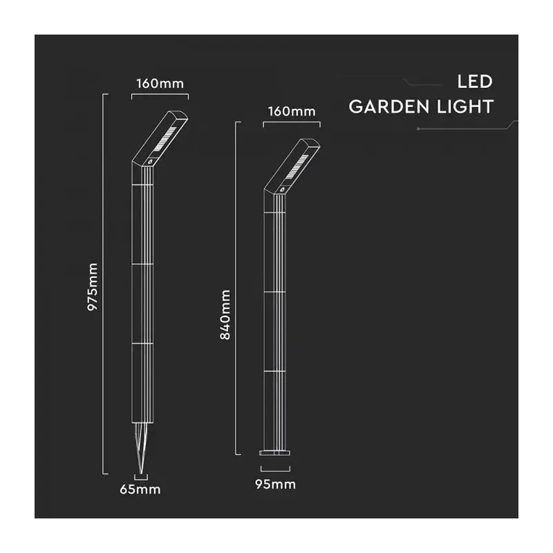 V-TAC Paletto LED Solare da Giardino | Energy Clever