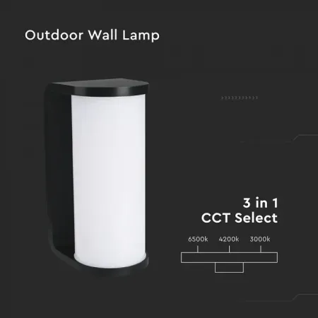 Applique LED da Esterno 12W Cilindrica Nera | Energy Clever 2