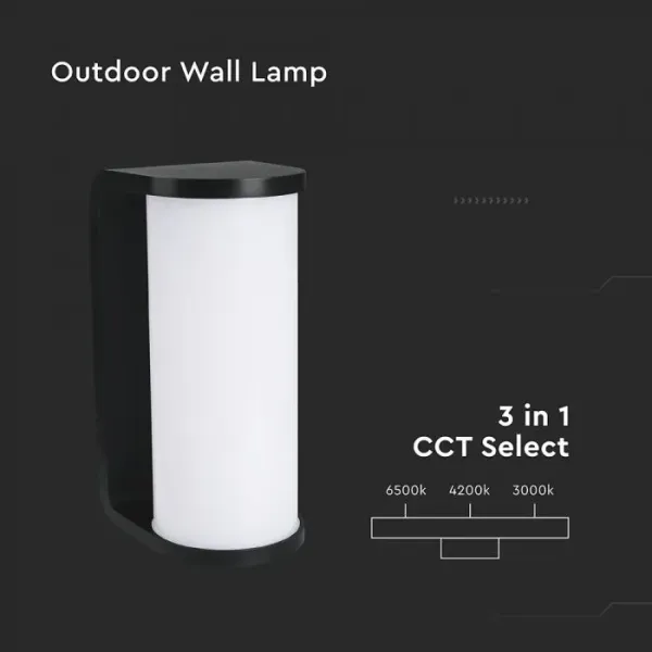 Applique LED da Esterno 12W Cilindrica Nera | Energy Clever