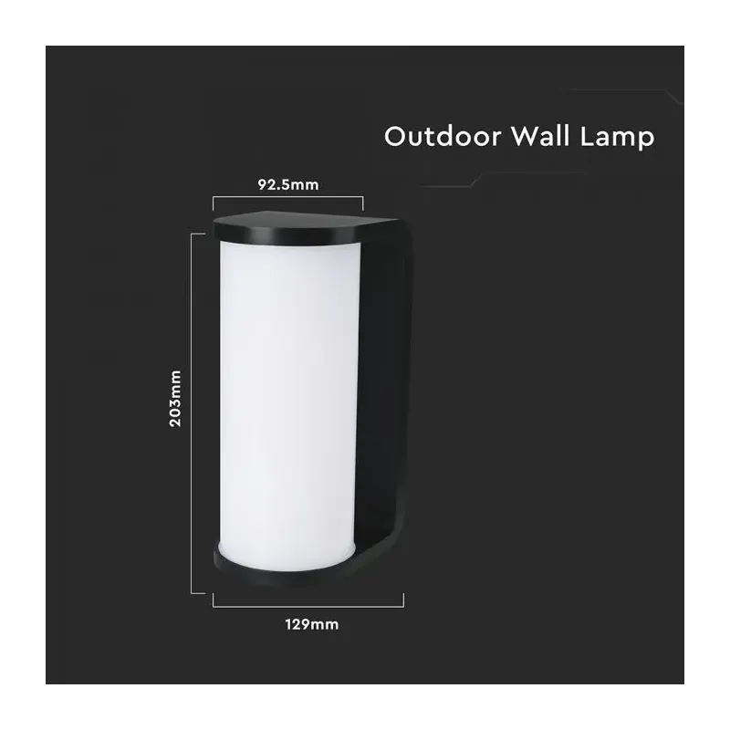 Applique LED da Esterno 12W Cilindrica Nera | Energy Clever