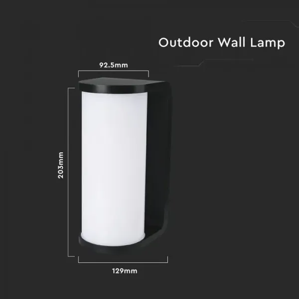 Applique LED da Esterno 12W Cilindrica Nera | Energy Clever