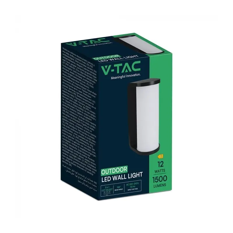 Applique LED da Esterno 12W Cilindrica Nera | Energy Clever