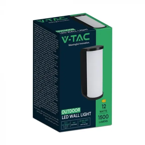 Applique LED da Esterno 12W Cilindrica Nera | Energy Clever