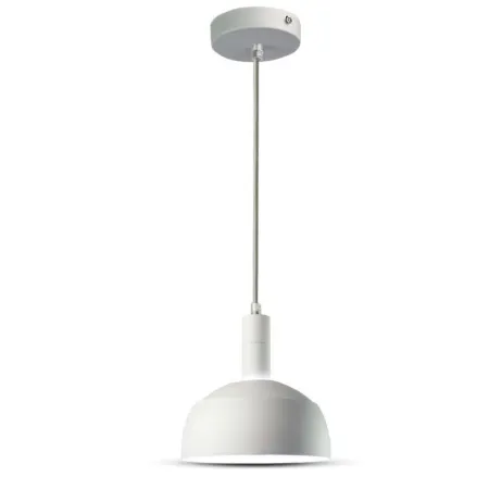 Plastic Pendant Lamp Holder E14 with Slide Aluminum Shade White