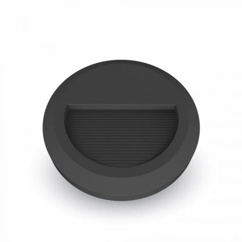 V-TAC Faretto LED Segnapasso Rotondo Montaggio a Plafone 2W Colore Nero 4000K IP65