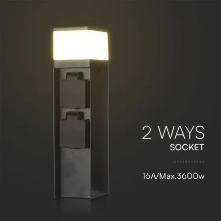 Piantana LED da Giardino con 2 Prese Schuko | Energy Clever 2