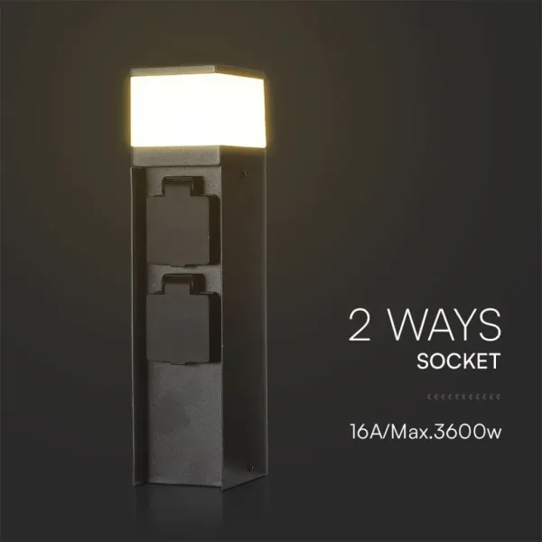 Piantana LED da Giardino con 2 Prese Schuko | Energy Clever