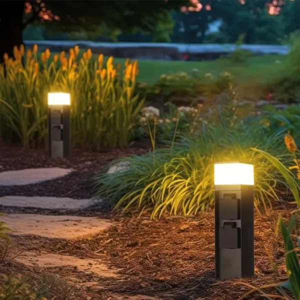 Piantana LED da Giardino con 2 Prese Schuko | Energy Clever
