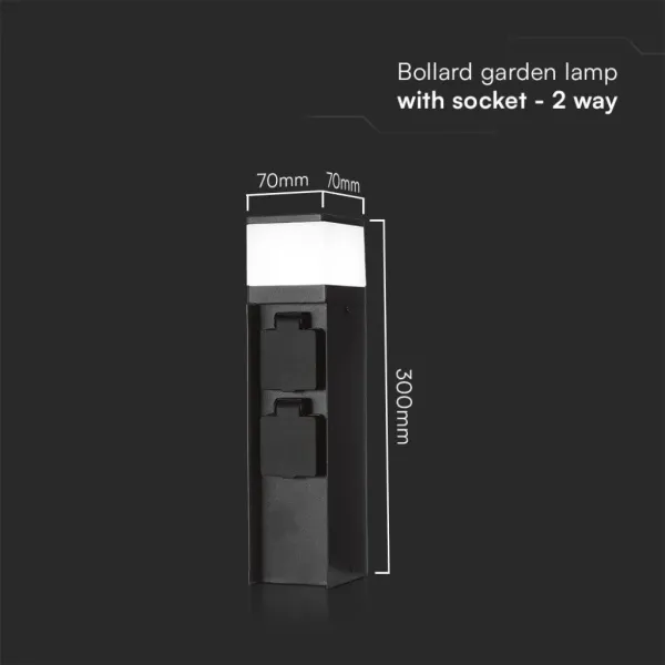 Piantana LED da Giardino con 2 Prese Schuko | Energy Clever