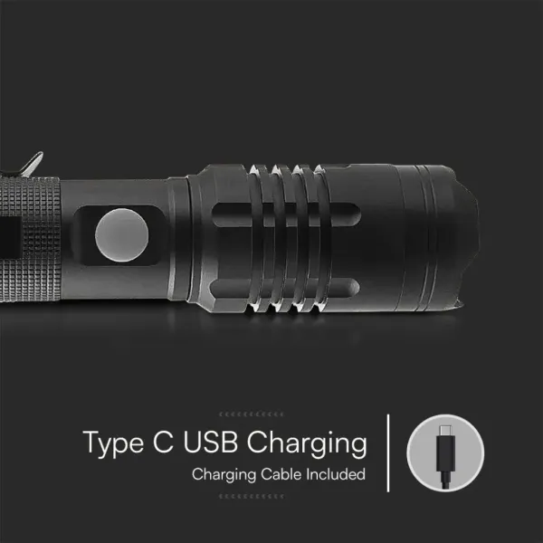 Torcia LED 10W con Batteria Ricaricabile USB | Energy Clever