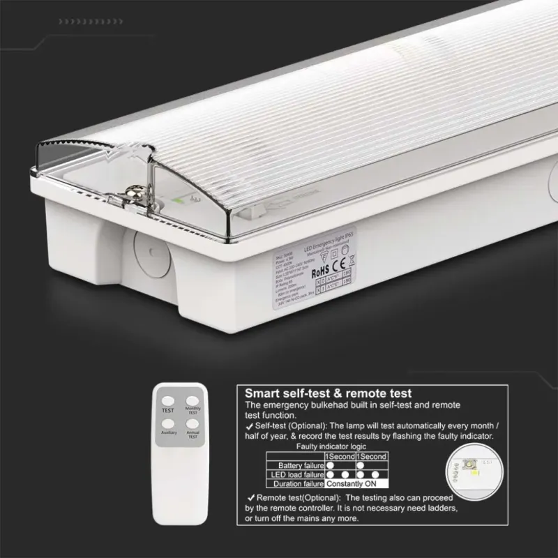 V-TAC Lampada LED di emergenza Installazione a Parete | Energy Clever