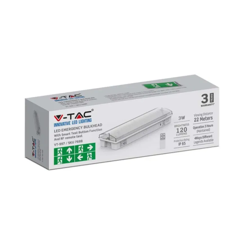 V-TAC Lampada LED di emergenza Installazione a Parete | Energy Clever