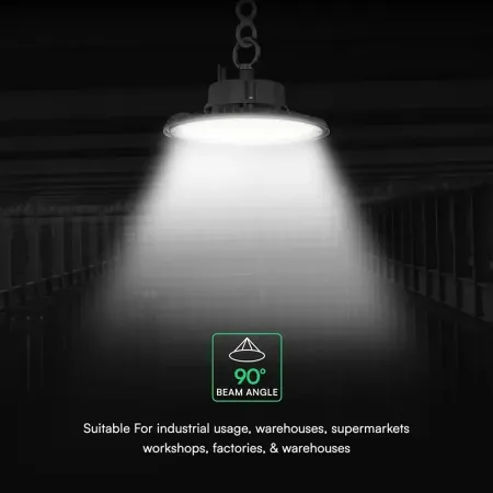 Campana Industriale LED 100W 160LM/W UFO Nera | Energy Clever 2