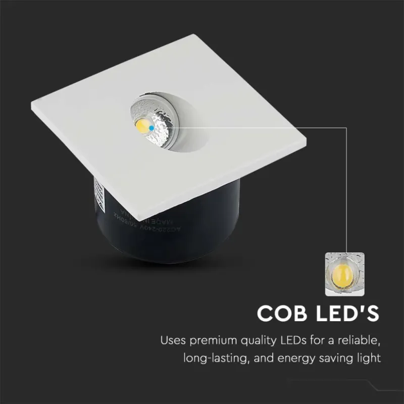 V-TAC Faretto LED Segnapasso Quadrato a Incasso | Energy Clever
