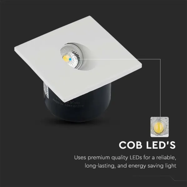 V-TAC Faretto LED Segnapasso Quadrato a Incasso | Energy Clever