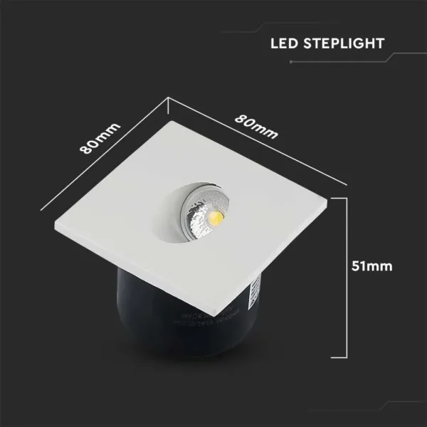 V-TAC Faretto LED Segnapasso Quadrato a Incasso | Energy Clever