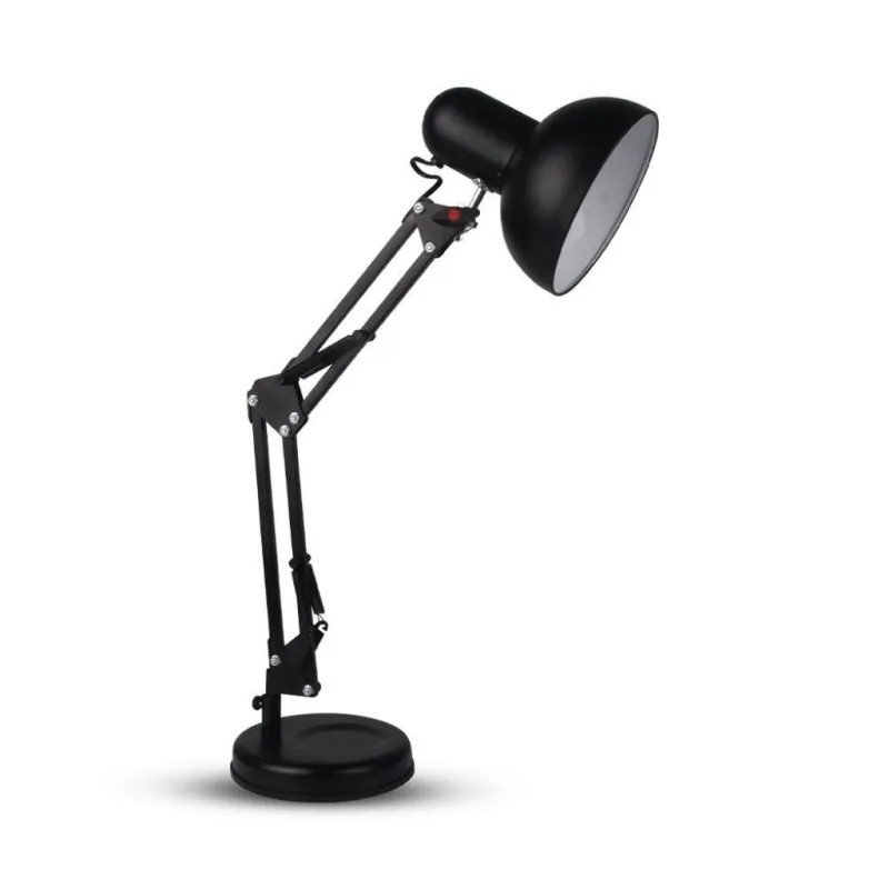 Designer Table Lamp with Adjustable Metal Bracket + Switch & E27 Holder Black