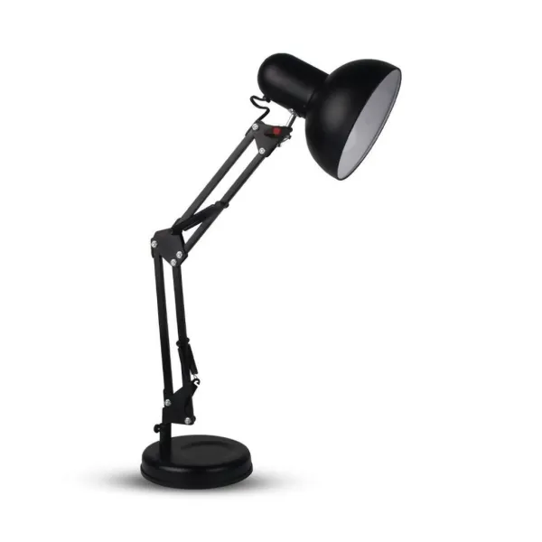 Designer Table Lamp with Adjustable Metal Bracket + Switch & E27 Holder Black