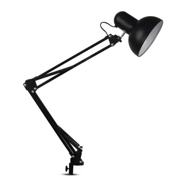 Designer Table Lamp with Adjustable Metal Bracket + Switch & E27 Holder Hookup Black