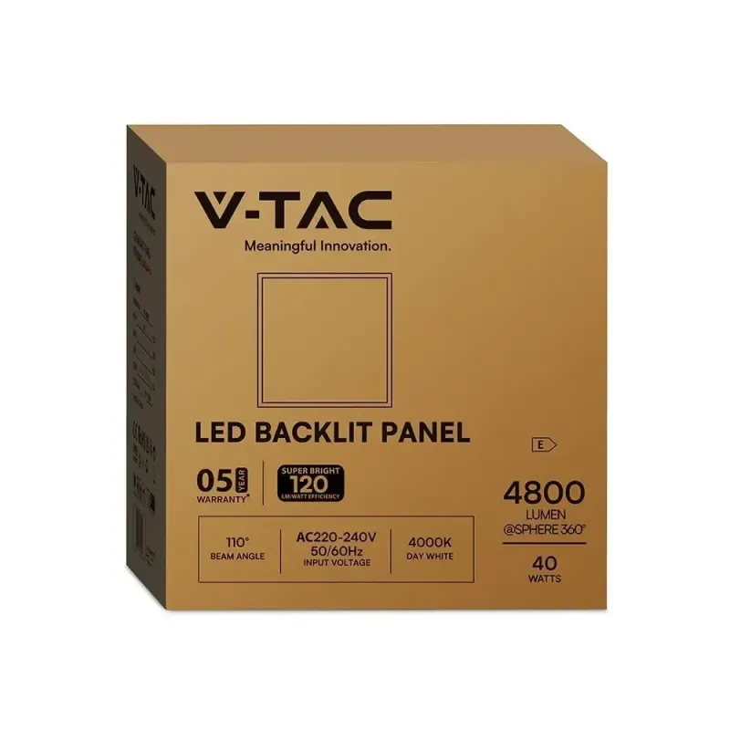 V-TAC Pannello LED 40W 120LM/W Incasso | Energy Clever