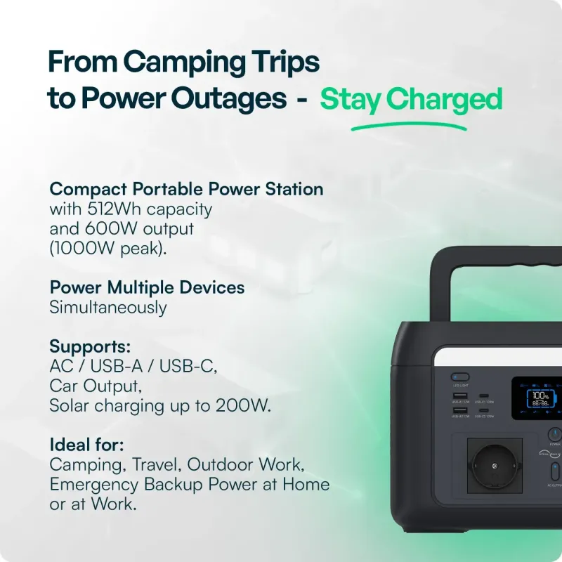 Power Station Portatile 600W | Energy Clever