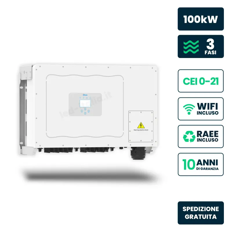 Inverter Fotovoltaico di Stringa Trifase Deye 100kW 6 MPPT CEI 0-21 IP65
