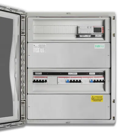 Quadro AC Trifase 30kW Doppio Inverter 50A 400V 2x24 Moduli Differenziale + SPD + Entra/Esci + Sgancio + Portafusibili + SPI CEI