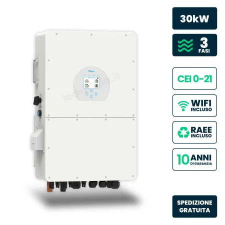 Inverter Ibrido Trifase HV Deye 30kW WiFi Bianco IP65