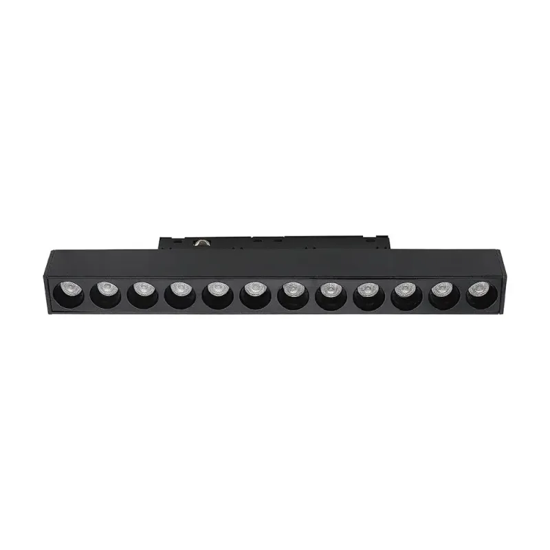 12W 48V LINEAR MAGNETIC GRILLE LIGHT ALUMINUM 6400K BLACK BODY