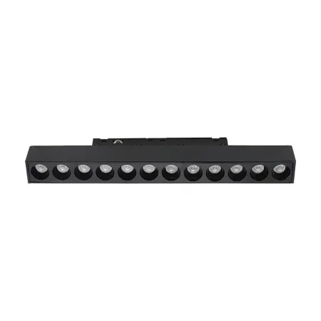 12W 48V LINEAR MAGNETIC GRILLE LIGHT ALUMINUM 3000K BLACK BODY