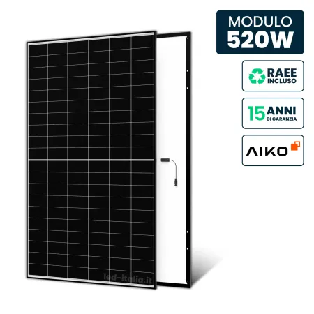 Pannello Solare AIKO 520W TIER-1 N-Type ABC Black Frame 1954x1134x30mm
