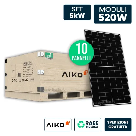 Set 5kW con 10 Pannelli Solari AIKO 520W | Energy Clever