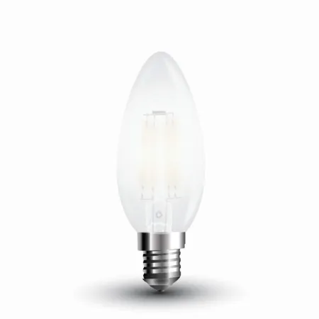 LED Bulb 4W Filament E14 Frost Cover Candle 6400K