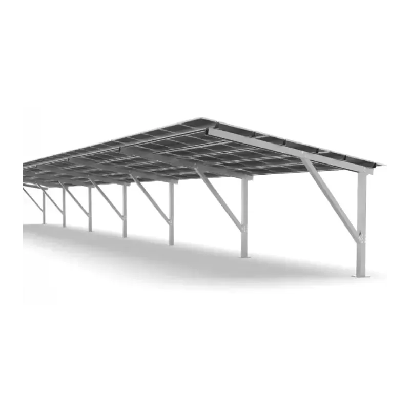 Struttura Carport Fotovoltaico Modulare a Bandiera con Colonna Singola