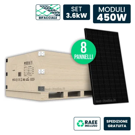 Set 3.6kW con 8 Pannelli Solari 450W | Energy Clever