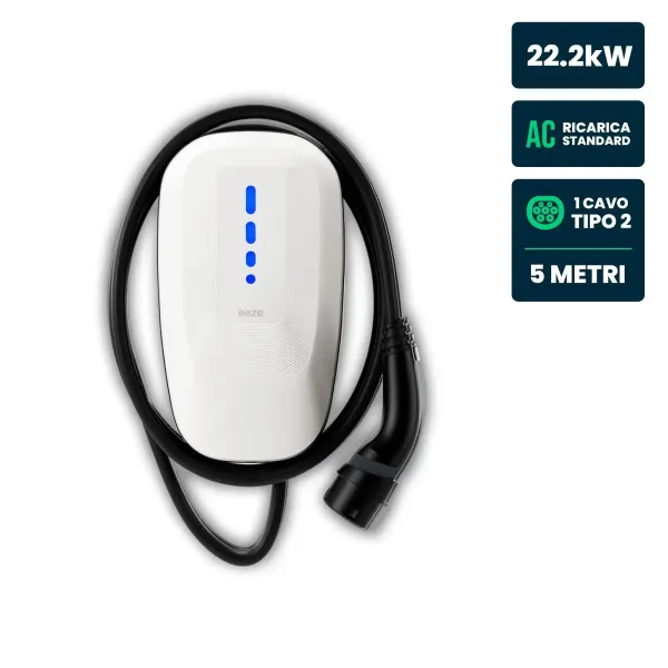 Wallbox Dazebox One 22kW Trifase 32A con RFID WiFi Bluetooth e Cavo Tipo 2 5m IP55