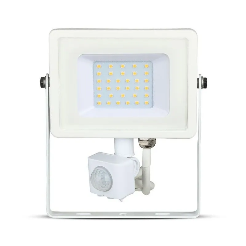 30W LED Sensor Floodlight Samsung Chip Cut Off Function White Body 6400K