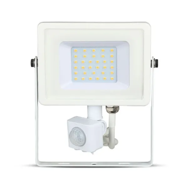 30W LED Sensor Floodlight Samsung Chip Cut Off Function White Body 6400K