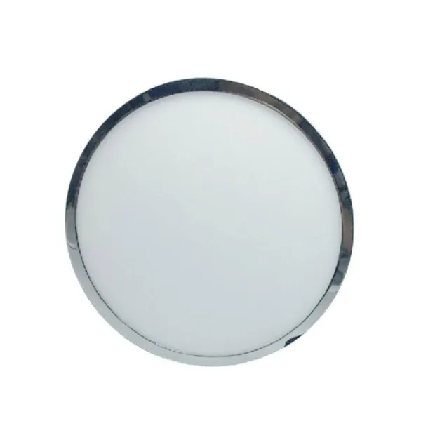 12W LED Surface Panel Light Chrome Round 3000K