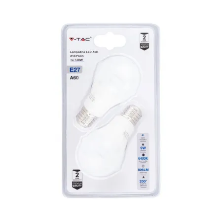 LED Bulb 9W A60 E27 6400K (Blister 2 pezzi)
