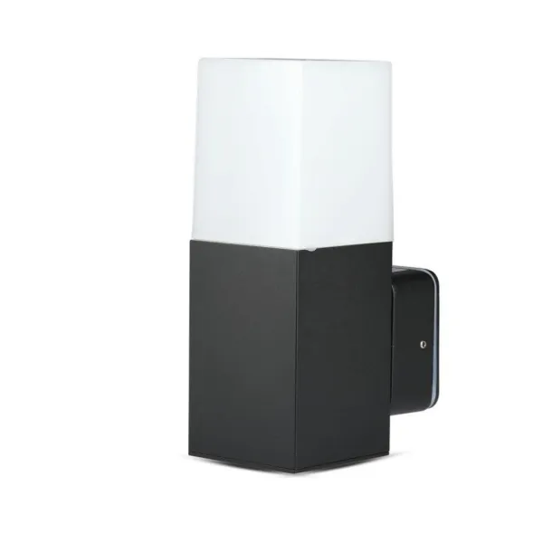 GU10 Garden Wall Lamp Aluminum Body Square Black 121X80X250mm IP54